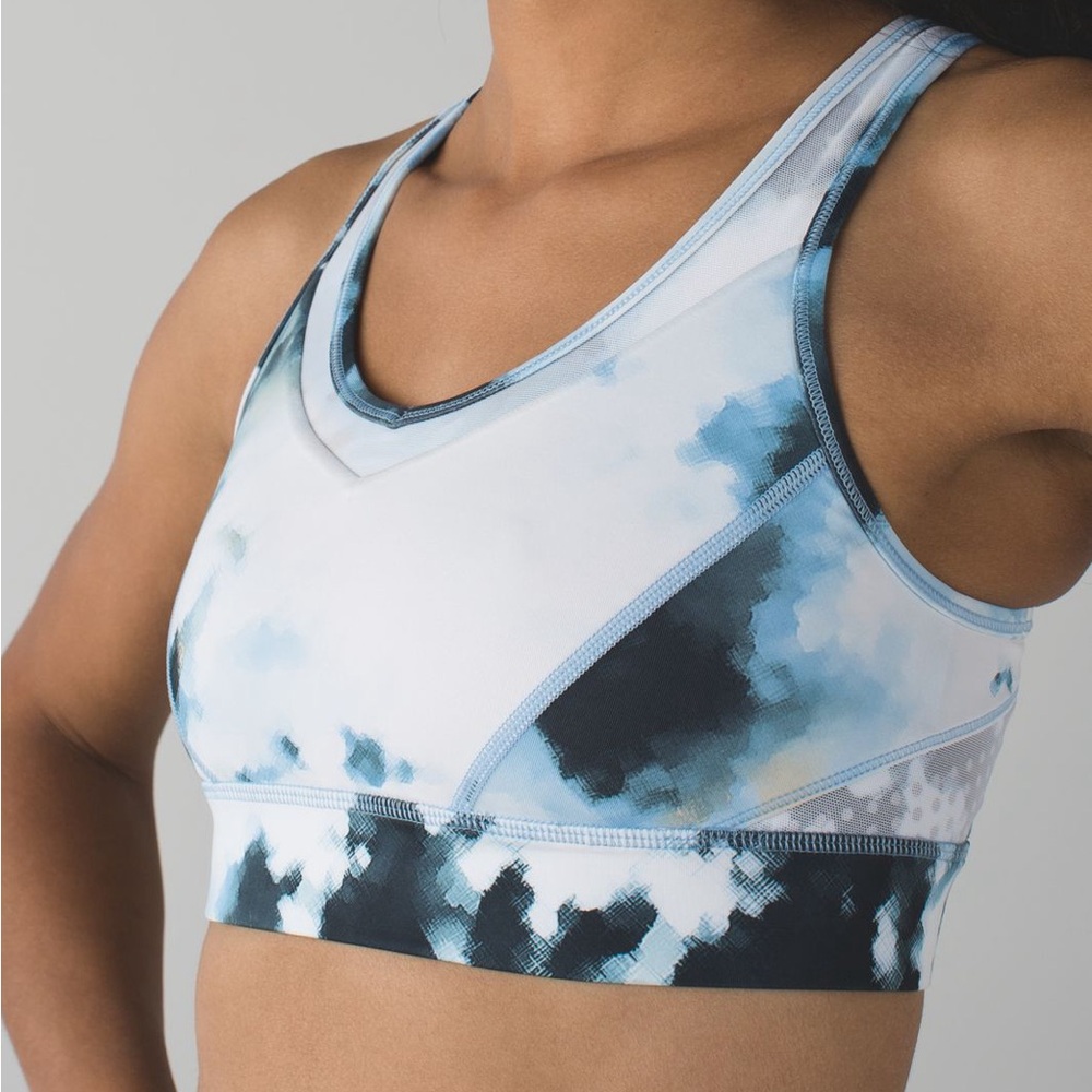 Lululemon Strappy Blue Tie Dye Sports Bra Sz 6 - Picture 3 of 6